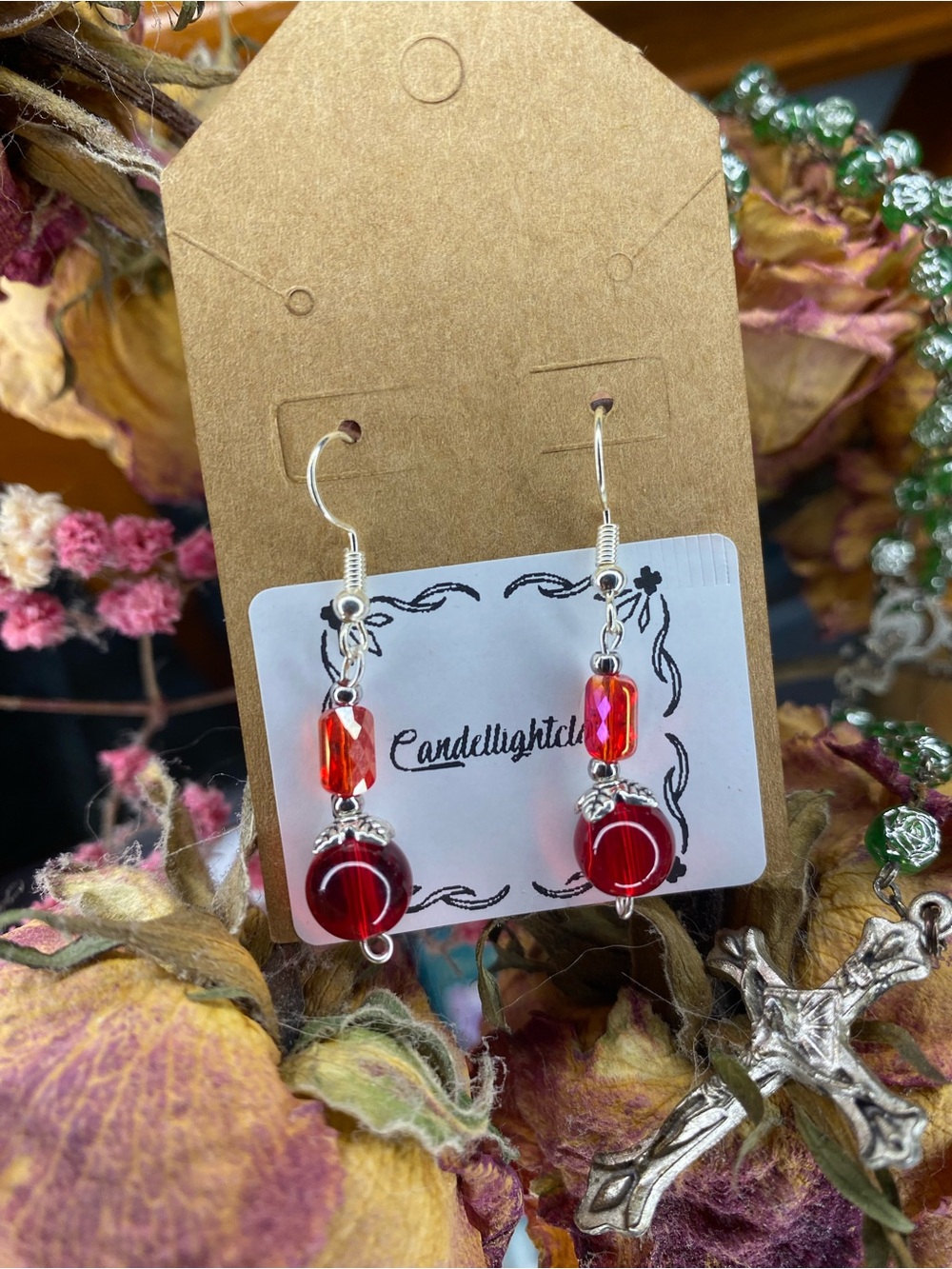 Red berry Drop Earrings